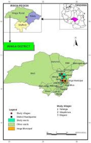 Map of Iringa town Tanzania